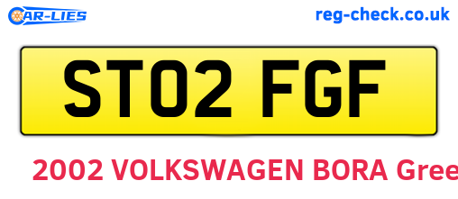 ST02FGF are the vehicle registration plates.