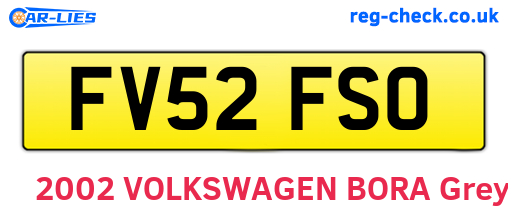 FV52FSO are the vehicle registration plates.