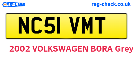 NC51VMT are the vehicle registration plates.