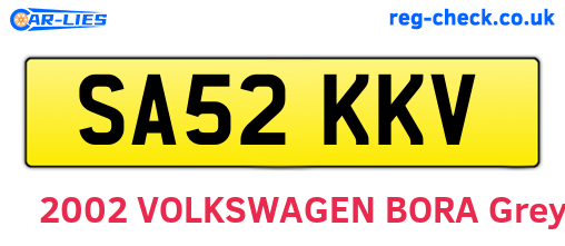 SA52KKV are the vehicle registration plates.