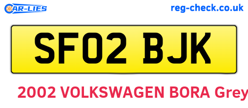 SF02BJK are the vehicle registration plates.