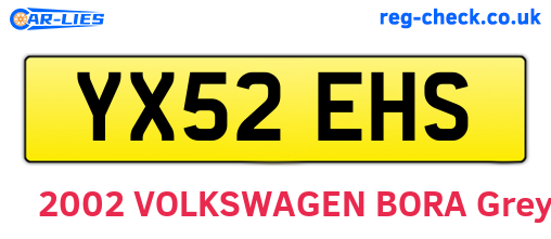YX52EHS are the vehicle registration plates.