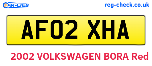 AF02XHA are the vehicle registration plates.