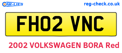 FH02VNC are the vehicle registration plates.