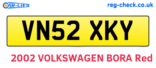 VN52XKY are the vehicle registration plates.