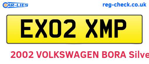 EX02XMP are the vehicle registration plates.