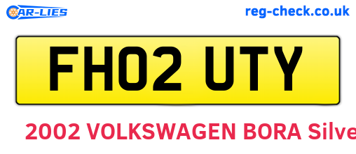FH02UTY are the vehicle registration plates.