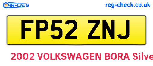 FP52ZNJ are the vehicle registration plates.