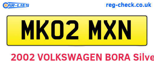 MK02MXN are the vehicle registration plates.