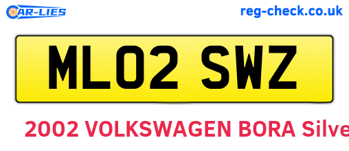 ML02SWZ are the vehicle registration plates.