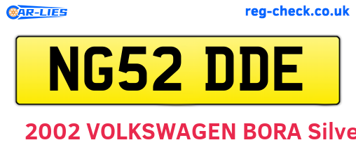 NG52DDE are the vehicle registration plates.