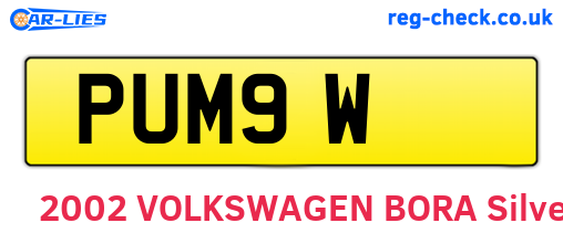 PUM9W are the vehicle registration plates.
