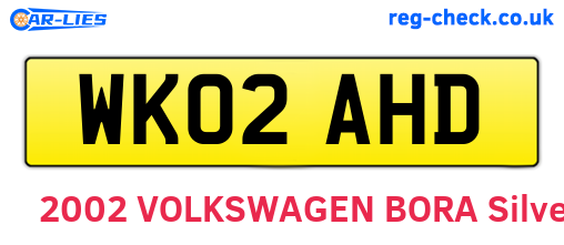WK02AHD are the vehicle registration plates.