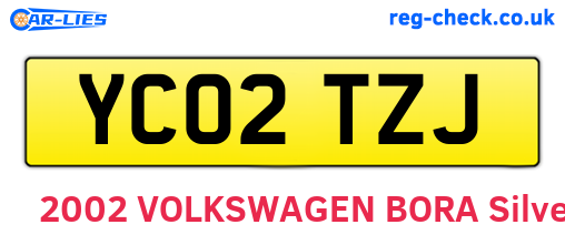 YC02TZJ are the vehicle registration plates.
