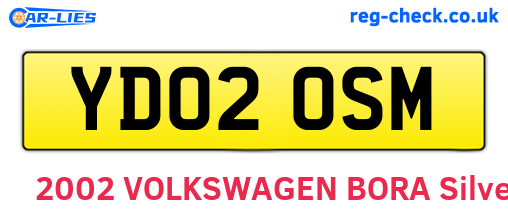 YD02OSM are the vehicle registration plates.