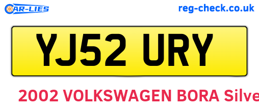 YJ52URY are the vehicle registration plates.