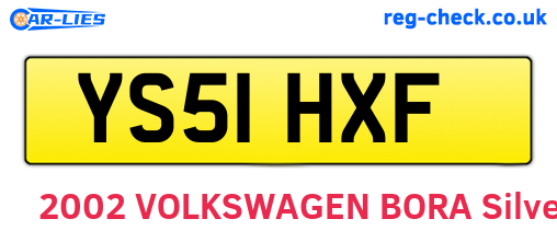 YS51HXF are the vehicle registration plates.