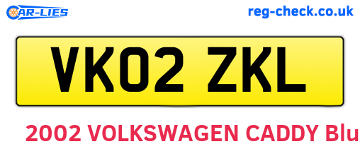 VK02ZKL are the vehicle registration plates.