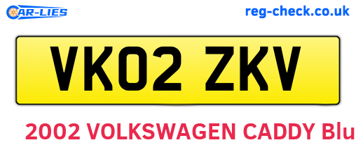 VK02ZKV are the vehicle registration plates.