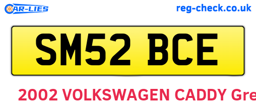 SM52BCE are the vehicle registration plates.