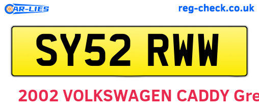 SY52RWW are the vehicle registration plates.