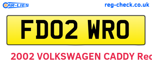 FD02WRO are the vehicle registration plates.