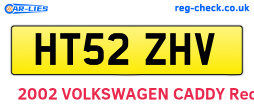 HT52ZHV are the vehicle registration plates.