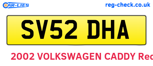 SV52DHA are the vehicle registration plates.