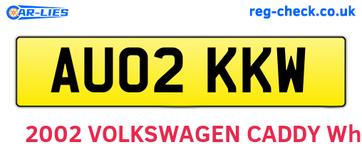 AU02KKW are the vehicle registration plates.