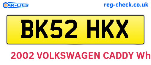 BK52HKX are the vehicle registration plates.