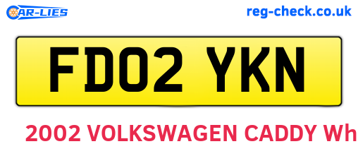 FD02YKN are the vehicle registration plates.