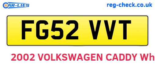 FG52VVT are the vehicle registration plates.