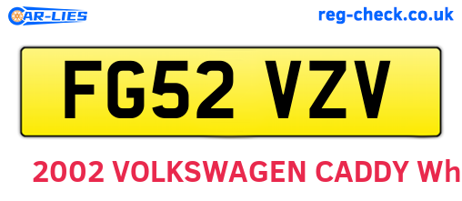 FG52VZV are the vehicle registration plates.