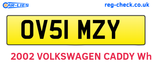 OV51MZY are the vehicle registration plates.
