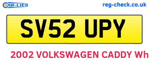 SV52UPY are the vehicle registration plates.