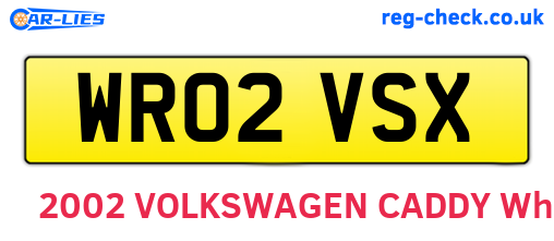 WR02VSX are the vehicle registration plates.