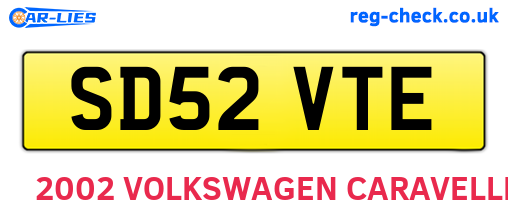 SD52VTE are the vehicle registration plates.