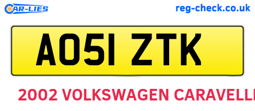 AO51ZTK are the vehicle registration plates.