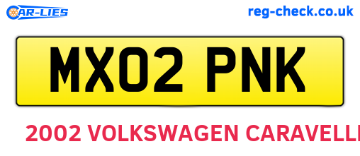 MX02PNK are the vehicle registration plates.