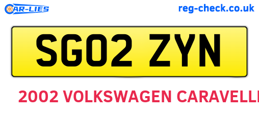 SG02ZYN are the vehicle registration plates.