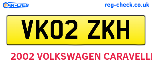 VK02ZKH are the vehicle registration plates.
