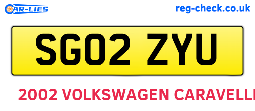SG02ZYU are the vehicle registration plates.