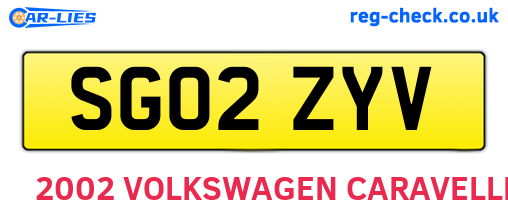 SG02ZYV are the vehicle registration plates.