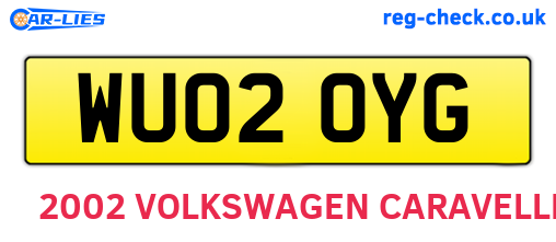 WU02OYG are the vehicle registration plates.