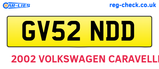 GV52NDD are the vehicle registration plates.
