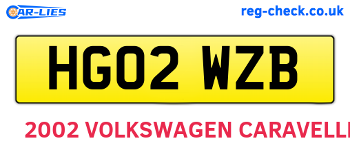 HG02WZB are the vehicle registration plates.