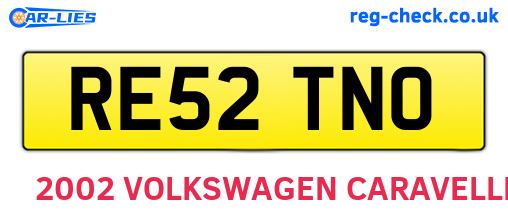 RE52TNO are the vehicle registration plates.