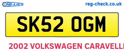 SK52OGM are the vehicle registration plates.