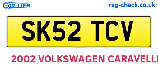 SK52TCV are the vehicle registration plates.