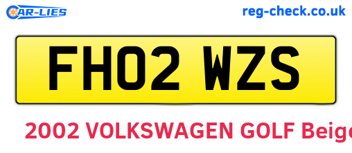 FH02WZS are the vehicle registration plates.